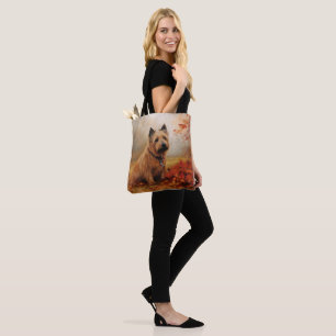 Tote Bag Terrier Australien dans les feuilles d'automne qui