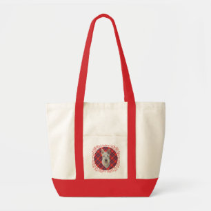 Tote Bag Terrier écossais roux sur tartan