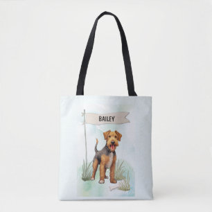 Tote Bag Térrier Gallois Aquarelle Chien Personnalisé