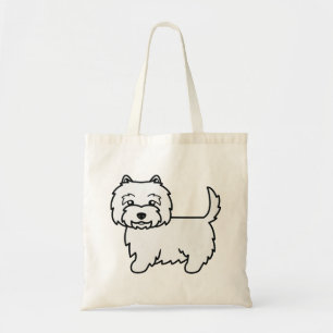 Tote Bag Terrier West Highland White Chien de Dessin Animé