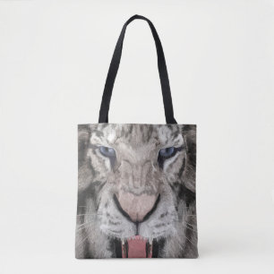 Tote Bag Tête de Tigre Blanc Esthétique Faunique