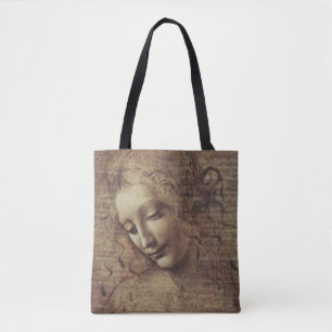 Tote Bag Tête d'une jeune femme avec les cheveux ébouriff