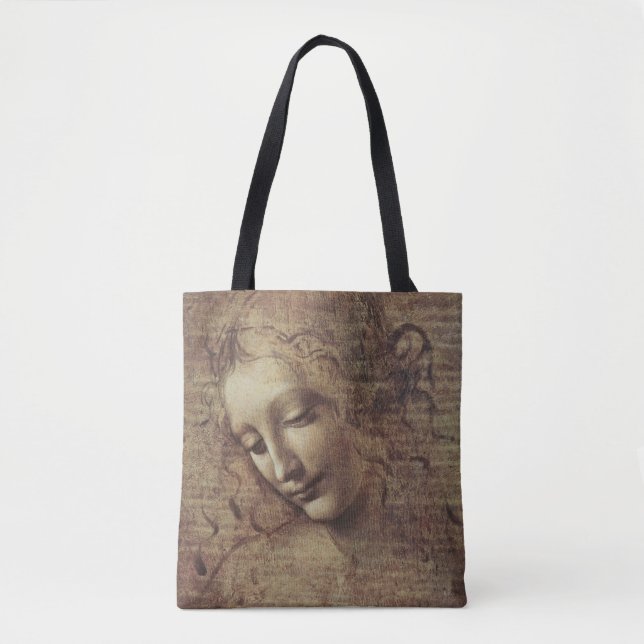 Tote Bag Tête d'une jeune femme avec les cheveux ébouriffés (Devant)