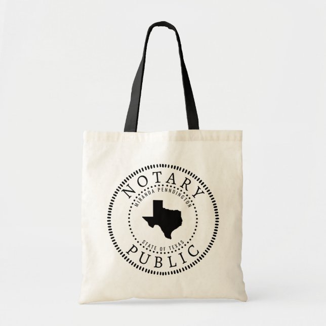 Tote Bag Texas Notaire Public Personnalisé (Devant)
