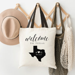 Tote Bag Texas State Silhouette Mariage Bienvenue Fourre-to