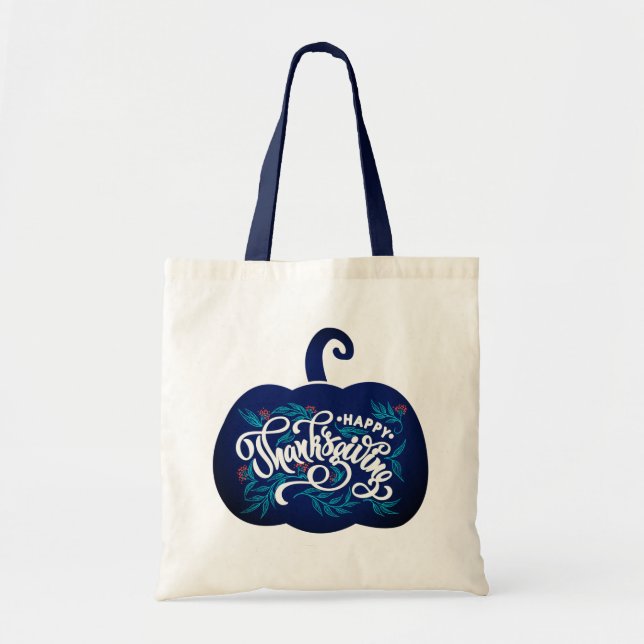 Tote Bag Texte à la mode sur le citrouille pour Thanksgivin (Devant)