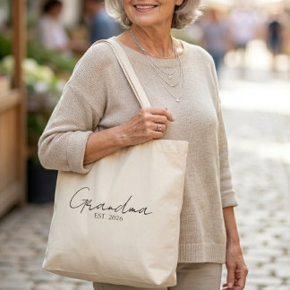 Tote Bag Texte de l'année d'établissement de grand-mère cla