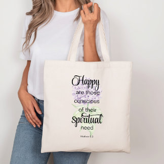 Tote Bag Texte de l'année JW 2025 avec impression d'hortens