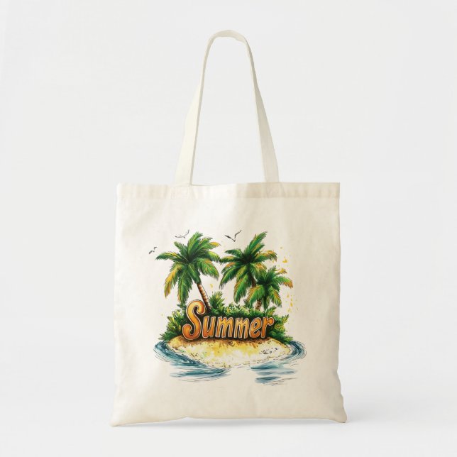 Tote Bag Texte d'été - Tropical Summer Island (Devant)
