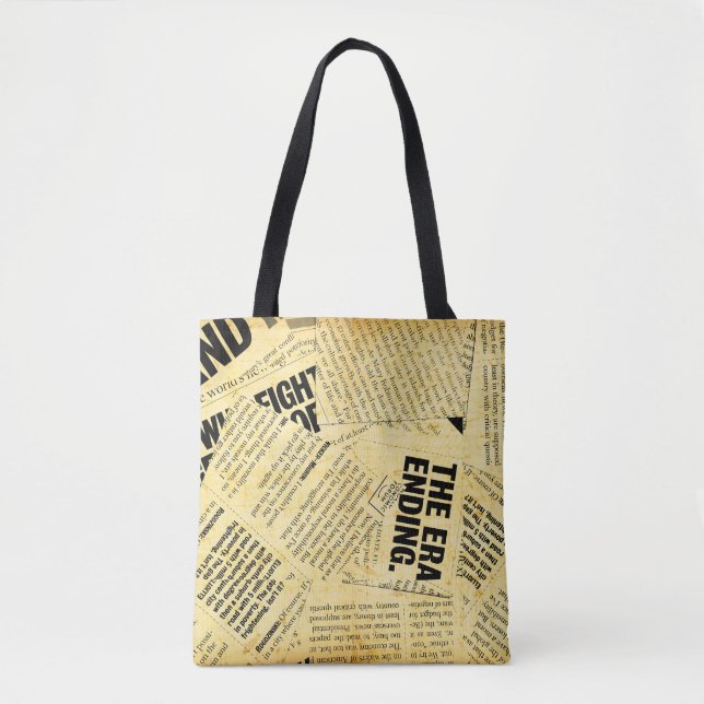 Tote Bag Texte du journal de presse avec vieux papier (Devant)