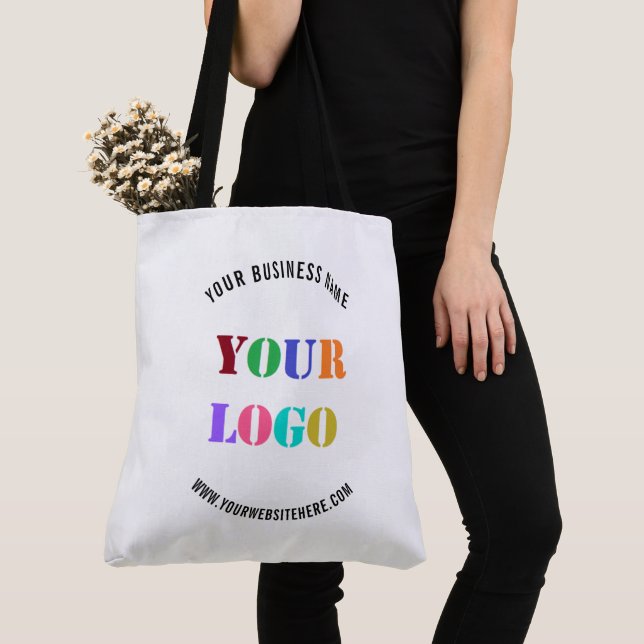 Tote Bag Texte du logo de l'entreprise personnalisé Fourre- (De près)