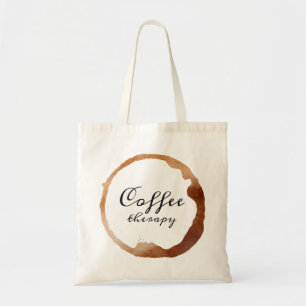 Tote Bag Texte du traitement du café sur une tache de café