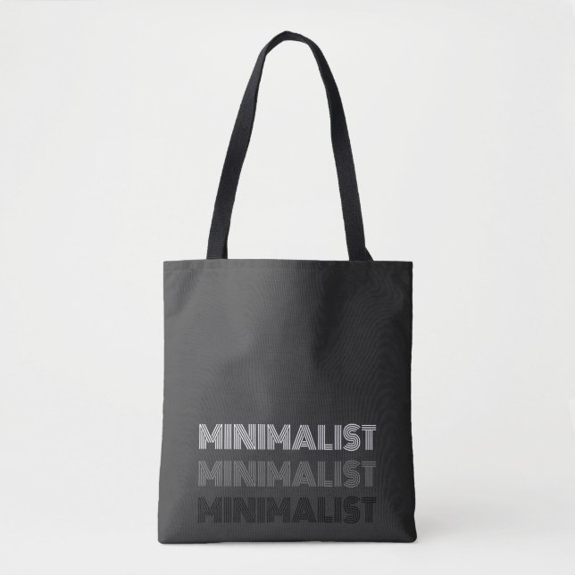 Tote Bag texte moderne simple minimum monochrome (Devant)
