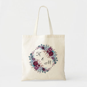 Tote Bag Texte monographique personnalisé aquarelle flore d