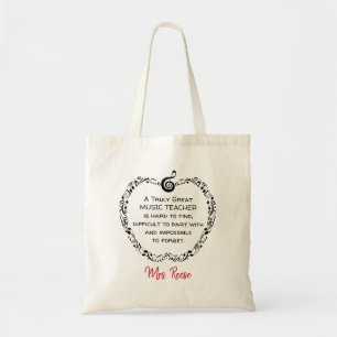 Tote Bag Texte personnalisé Musique Cool Professeur Pomme &