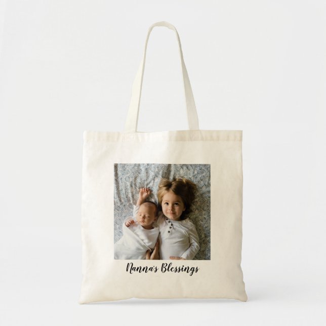 Tote Bag Texte personnalisé, photo unique de Nanna (Devant)