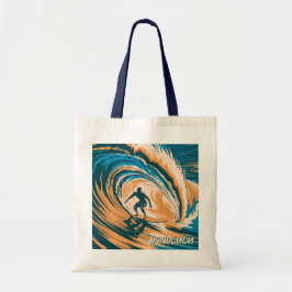 Tote Bag Texte Personnalisé Rétro Honolulu Hawaii Surfer Su