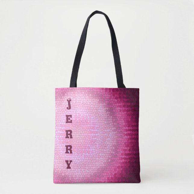 Tote Bag Texture abstraite de rose de vitrage de cercle. (Devant)