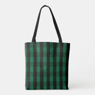 Tote Bag Texture de bûcheron de vert de plaid de Buffalo de