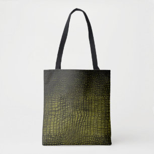 Tote Bag Texture de crocodile foncé de luxe