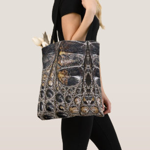 Tote Bag Texture de la peau de l'alligator Brown américaine