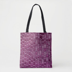Tote Bag Texture en cuir violet
