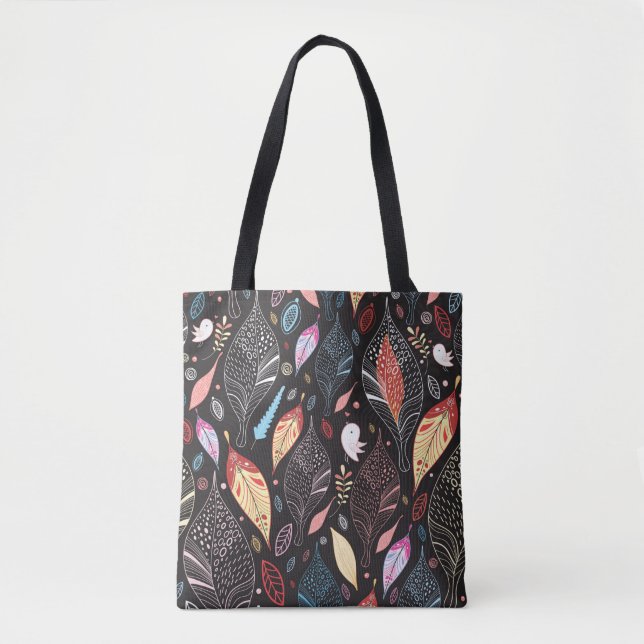 Tote Bag texture foliaire d'automne (Devant)