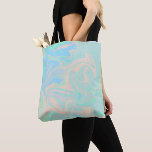 Tote Bag Texture iridescente holographique fausse liquide