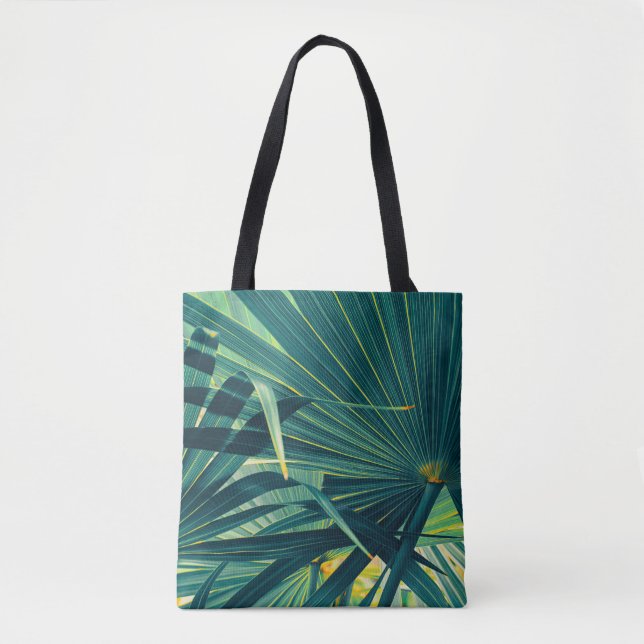Tote Bag Texture tonique à feuille de palme striée (Devant)