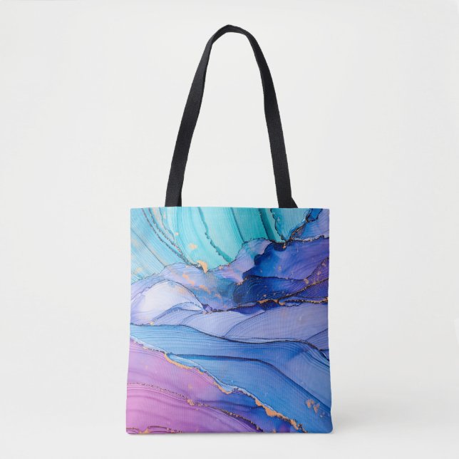 Tote Bag Textures fluides, art abstrait de luxe. (Devant)