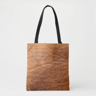 Tote Bag Texturetexation en cuir marron naturel, cuir, ski