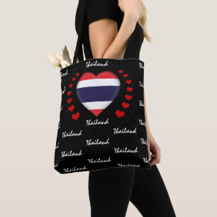Tote Bag Thailand Flag & Heart, mode/sport Thai Flag