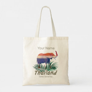 Tote Bag Thaïlande Elephant Drapeau Jungle Feuille Souvenir