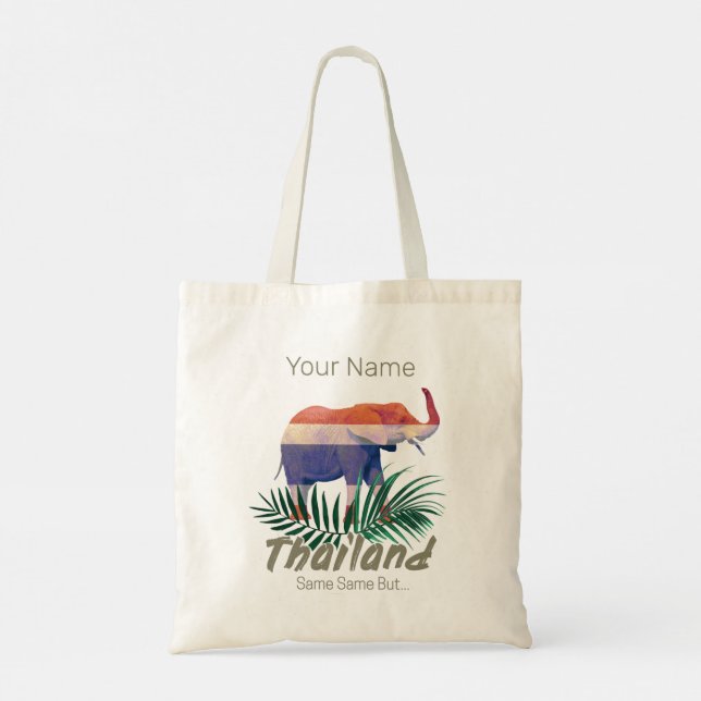Tote Bag Thaïlande Elephant Drapeau Jungle Feuille Souvenir (Dos)