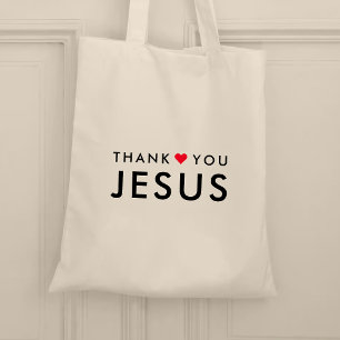Tote Bag Thank You Jesus Modern Christian Faith Heart