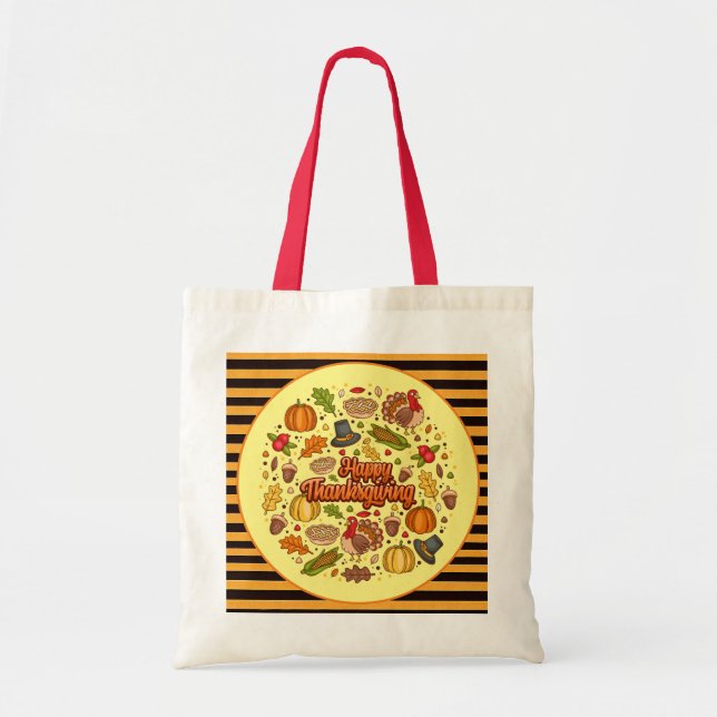 Tote Bag Thanksgiving Moderne Belle Collection Automne (Devant)