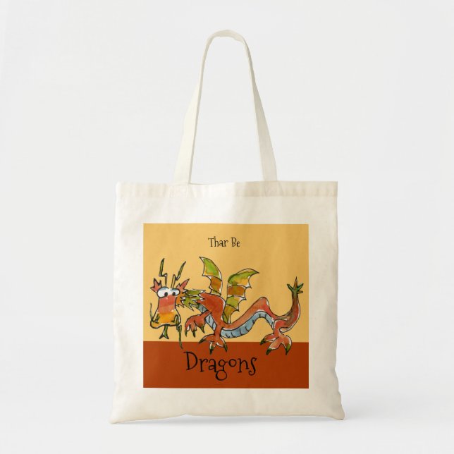 Tote Bag Thare Be Dragons (Devant)