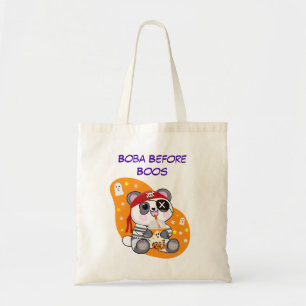 Tote Bag Thé à bulles Kawaii Panda Pirate Avant les Boos