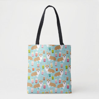 Tote Bag Thé de Kawaii Boba de corgi - thés de bulle