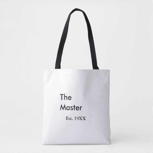 Tote Bag The Master boss name est year date man king title (Devant)