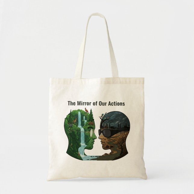 Tote Bag The Mirror of Our Actions: Nature vs Industry  (Devant)