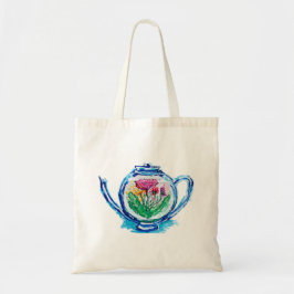 Tote Bag Théière à fleurs
