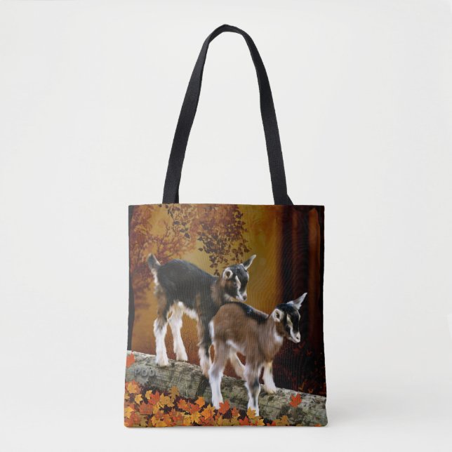Tote Bag Thème d'automne Chèvres pour bébés (Devant)