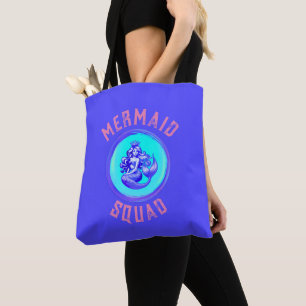 Tote Bag Thème de fête d'anniversaire de l'équipe de sirène