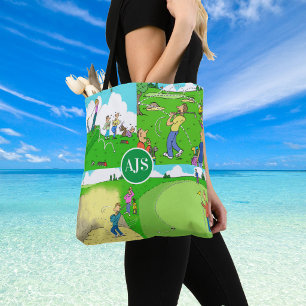 Tote Bag Thème de golf personnalisé drôle.