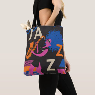 Tote Bag Thème de jazz Saxophone