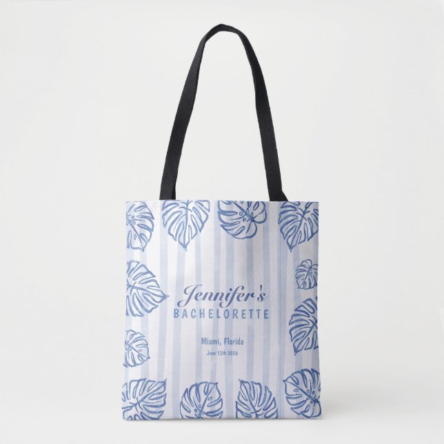 Tote Bag Thème de plage à rayures demoiselle d'honneur  (Devant)