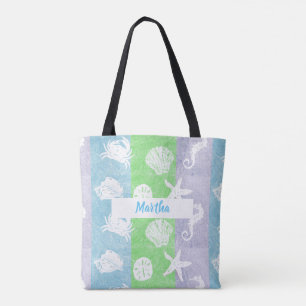 Tote Bag Thème de plage nautique personnalisé