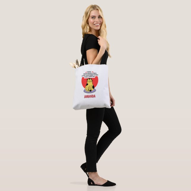 Tote Bag Thème de procrastination Chat Mème  (Sur le modèle)