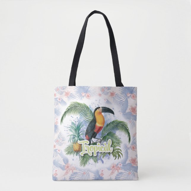 Tote Bag Thème du perroquet tropical (Devant)